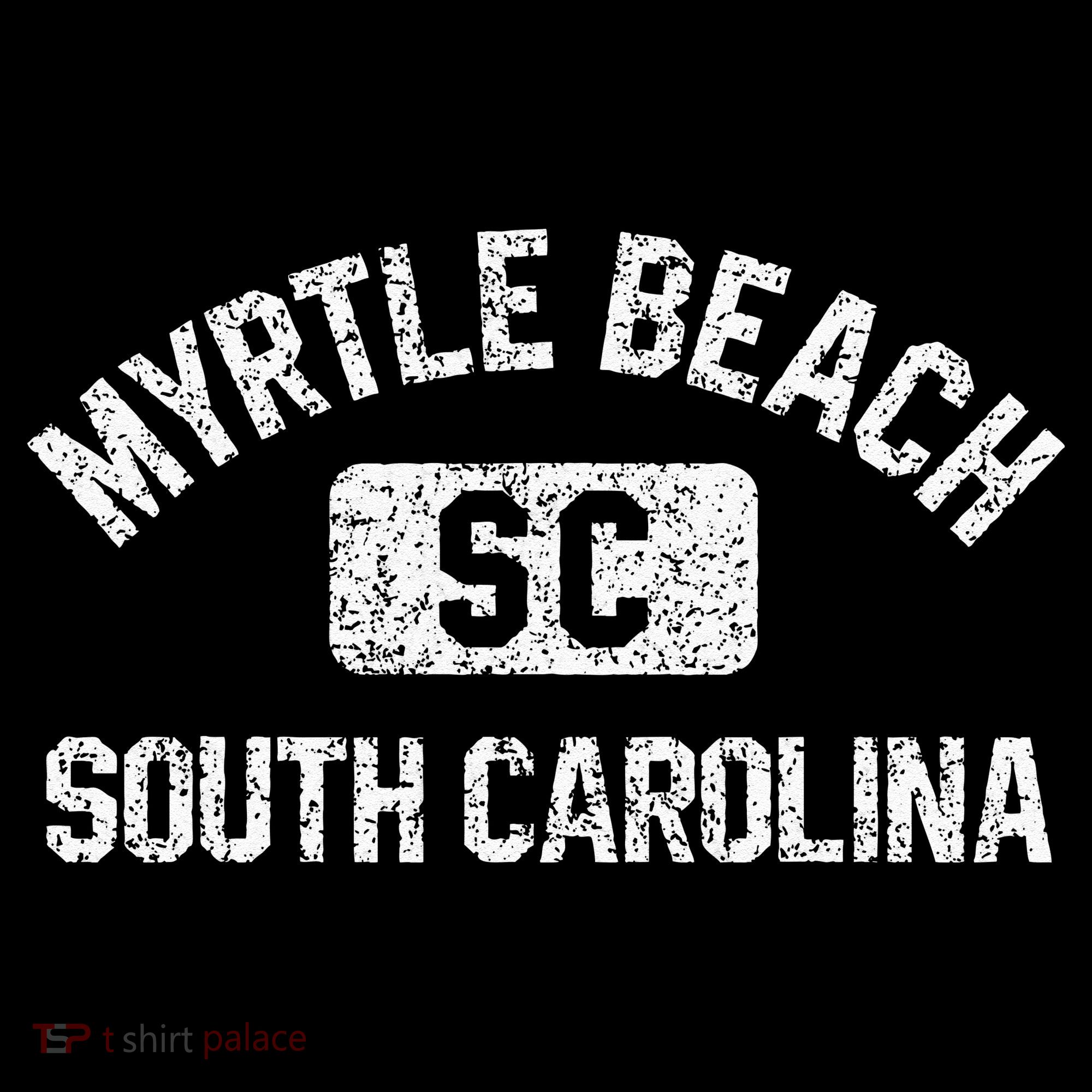 Myrtle Beach SC Gym Style Distressed White  Women's T-Shirt