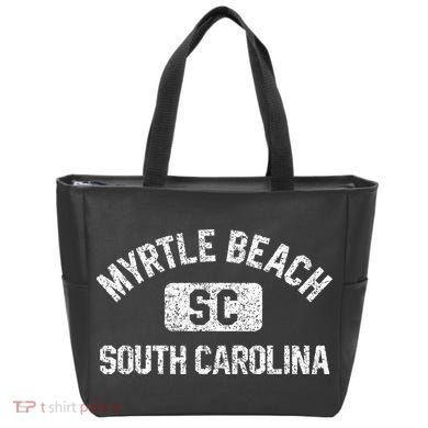 Myrtle Beach SC Gym Style Distressed White  Tote Bag