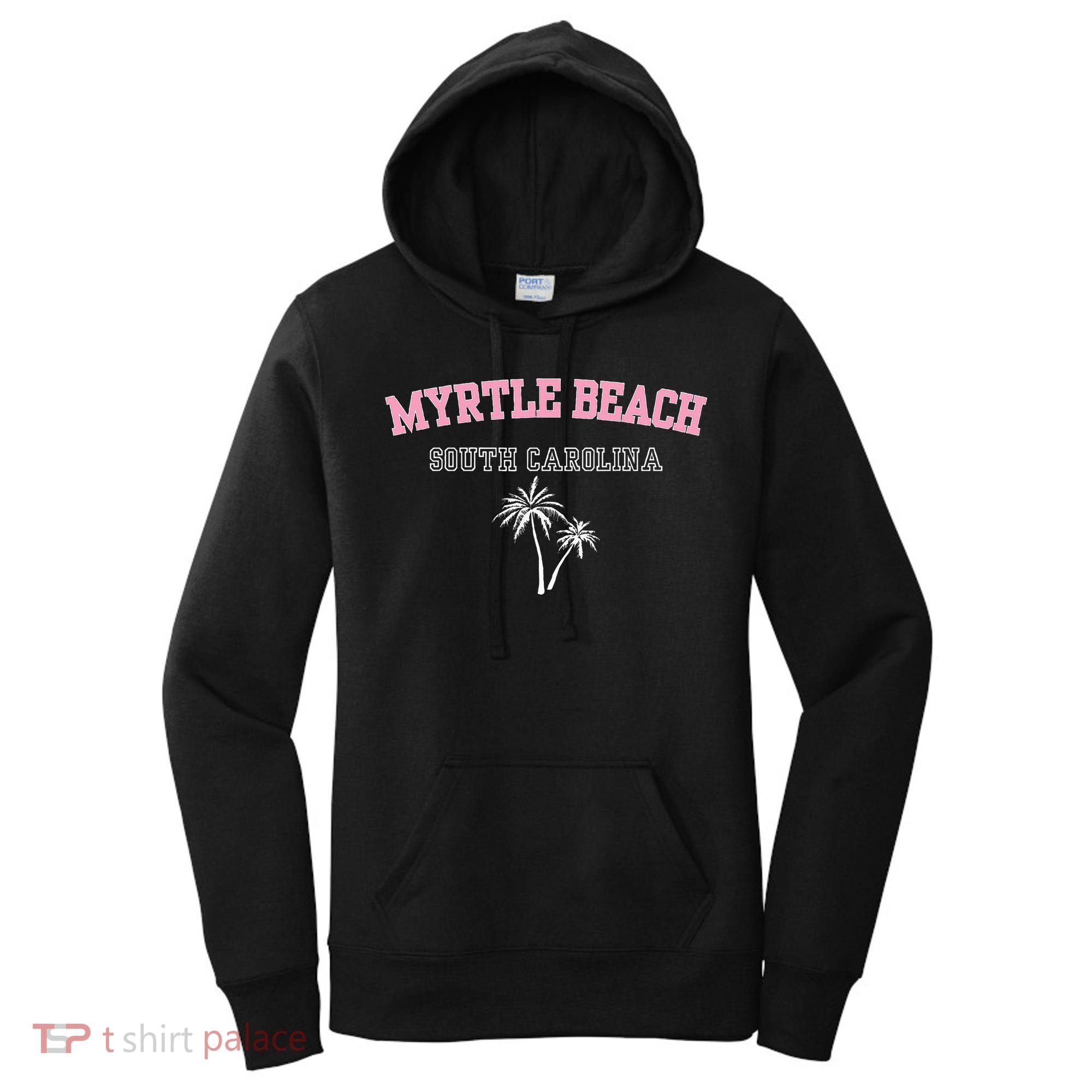 Myrtle Beach South Carolina Souvenir Palm Tree Holiday Women's Hoodie