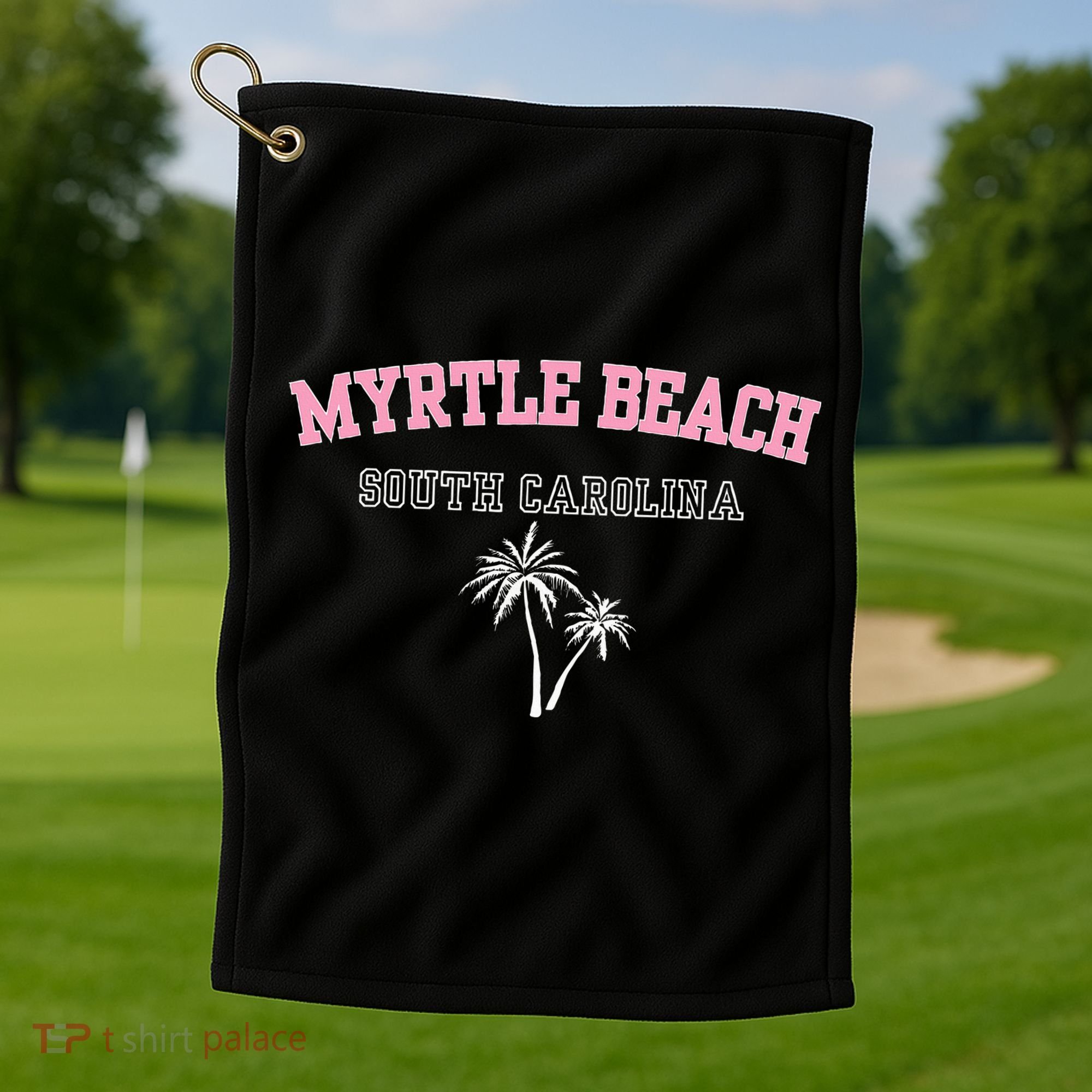 Myrtle Beach South Carolina Souvenir Palm Tree Holiday Golf Towel