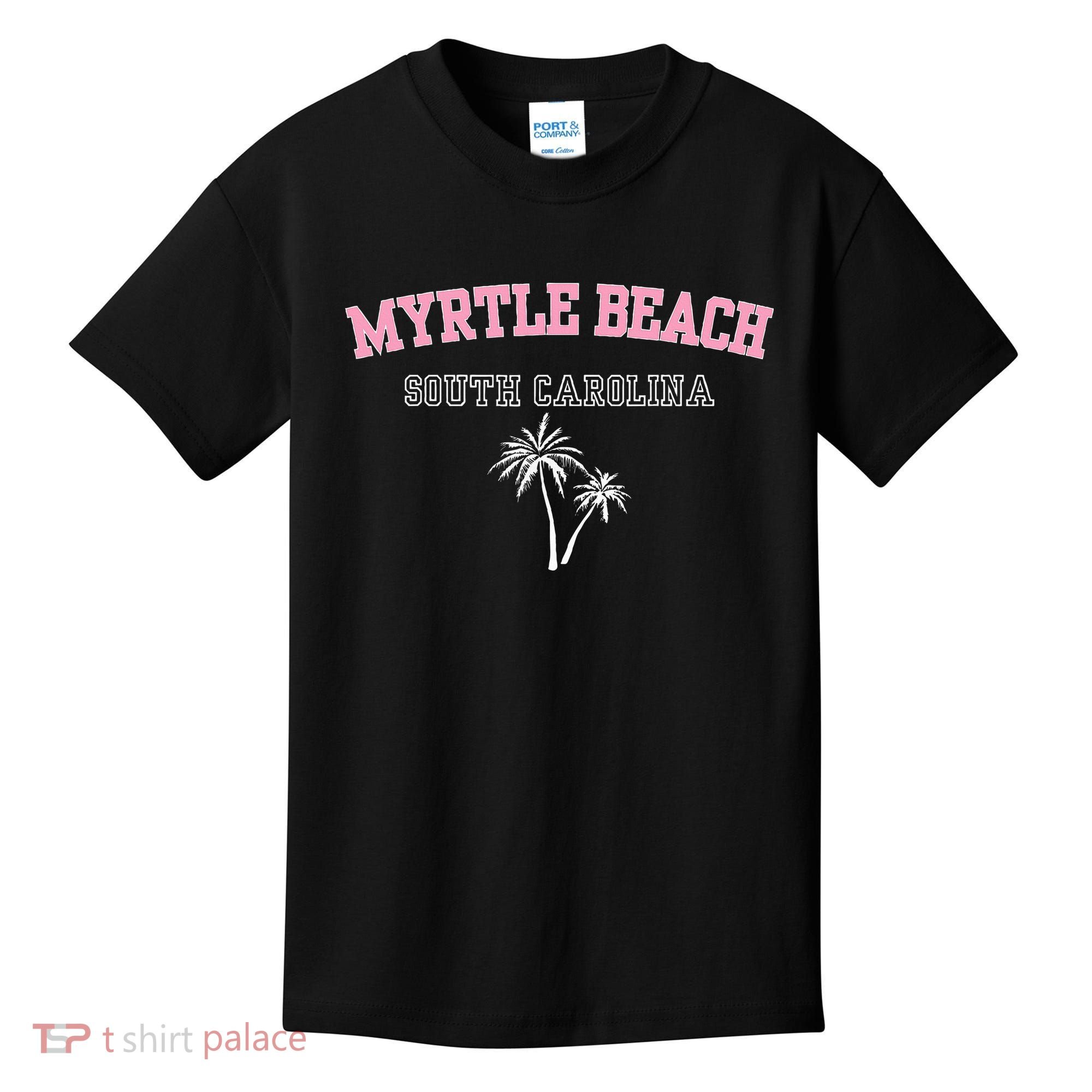 Myrtle Beach South Carolina Souvenir Palm Tree Holiday Kids T-Shirt