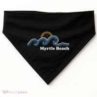 Myrtle Beach South Carolina Sc Sufing Waves Sunset USA-Made Doggie Bandana thumb 0