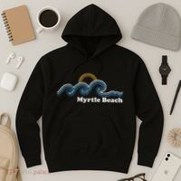 Myrtle Beach South Carolina Sc Sufing Waves Sunset Hoodie thumb 3