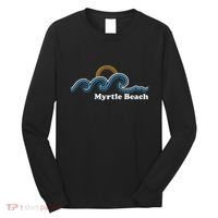 Myrtle Beach South Carolina Sc Sufing Waves Sunset Long Sleeve Shirt thumb 0