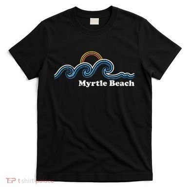 Myrtle Beach South Carolina Sc Sufing Waves Sunset T-Shirt