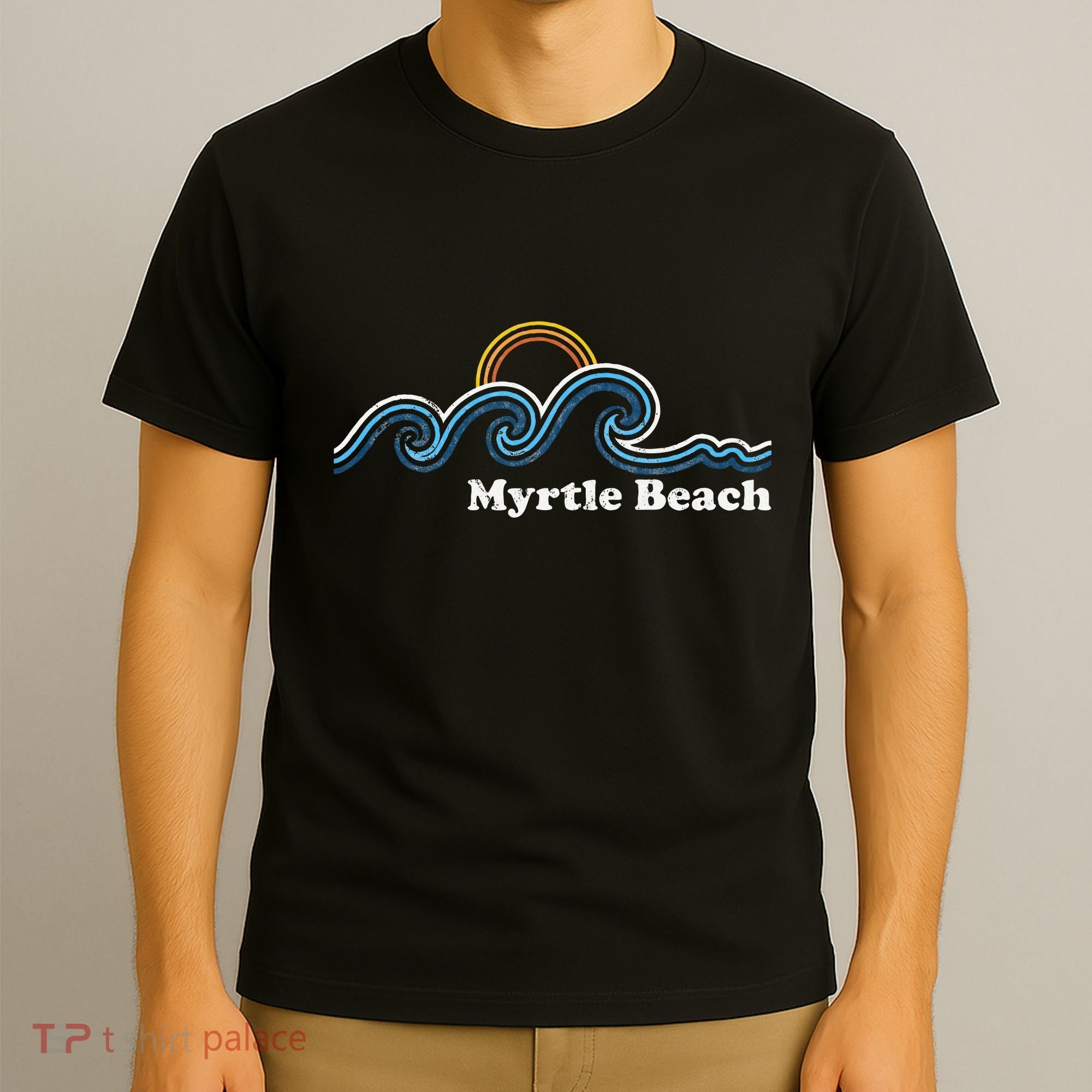 Myrtle Beach South Carolina Sc Sufing Waves Sunset T-Shirt