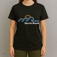 Myrtle Beach South Carolina Sc Sufing Waves Sunset T-Shirt thumb 4