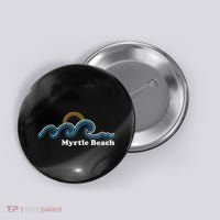 Myrtle Beach South Carolina Sc Sufing Waves Sunset Button thumb 0