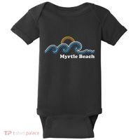 Myrtle Beach South Carolina Sc Sufing Waves Sunset Baby Bodysuit thumb 0