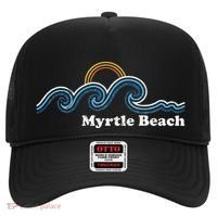 Myrtle Beach South Carolina Sc Sufing Waves Sunset Hat thumb 0