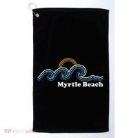 Myrtle Beach South Carolina Sc Sufing Waves Sunset Golf Towel thumb 0