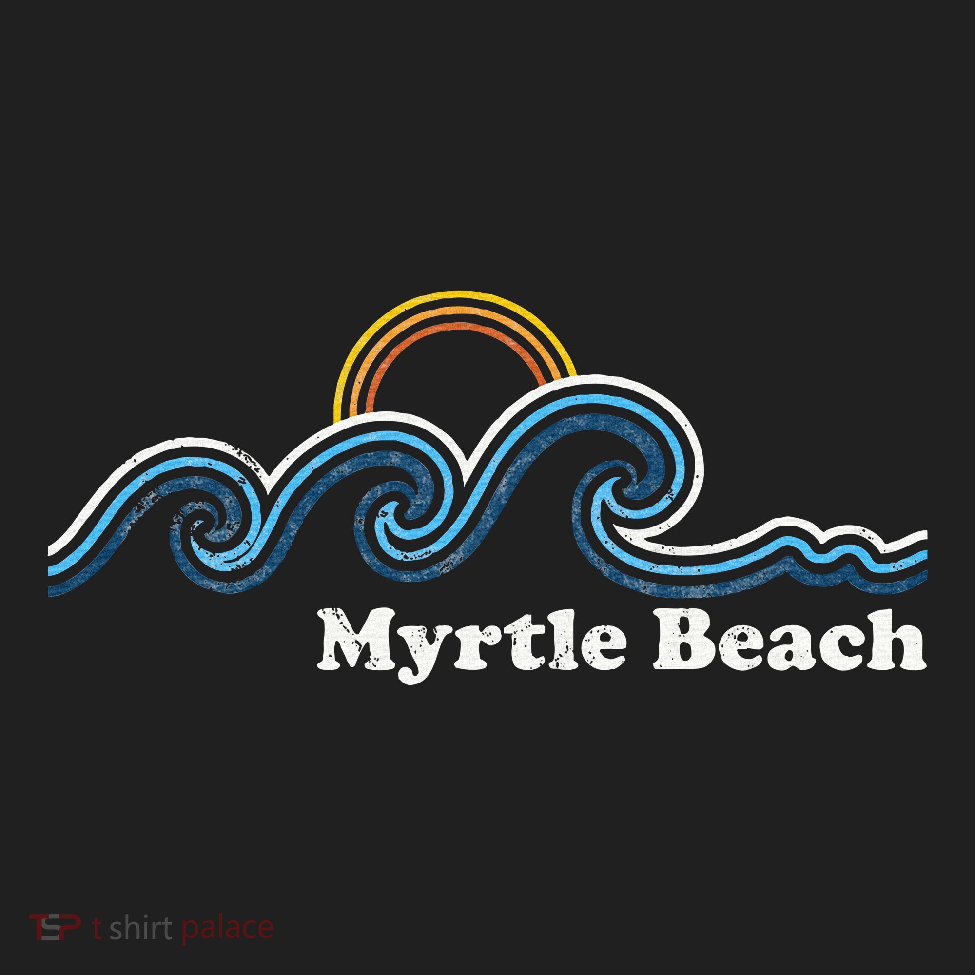 Myrtle Beach South Carolina Sc Sufing Waves Sunset Golf Towel