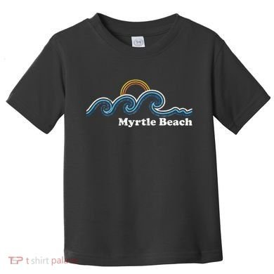 Myrtle Beach South Carolina Sc Sufing Waves Sunset Toddler T-Shirt
