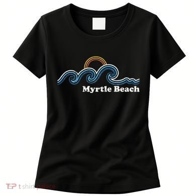 Myrtle Beach South Carolina Sc Sufing Waves Sunset Women's T-Shirt