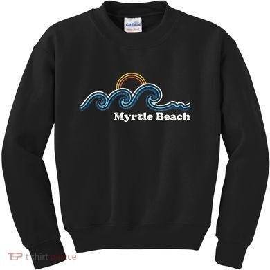 Myrtle Beach South Carolina Sc Sufing Waves Sunset Kids Sweatshirt