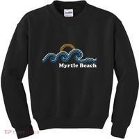 Myrtle Beach South Carolina Sc Sufing Waves Sunset Kids Sweatshirt thumb 0