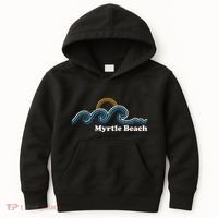Myrtle Beach South Carolina Sc Sufing Waves Sunset Kids Hoodie thumb 0