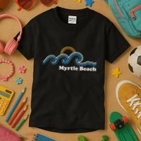 Myrtle Beach South Carolina Sc Sufing Waves Sunset Kids T-Shirt thumb 3
