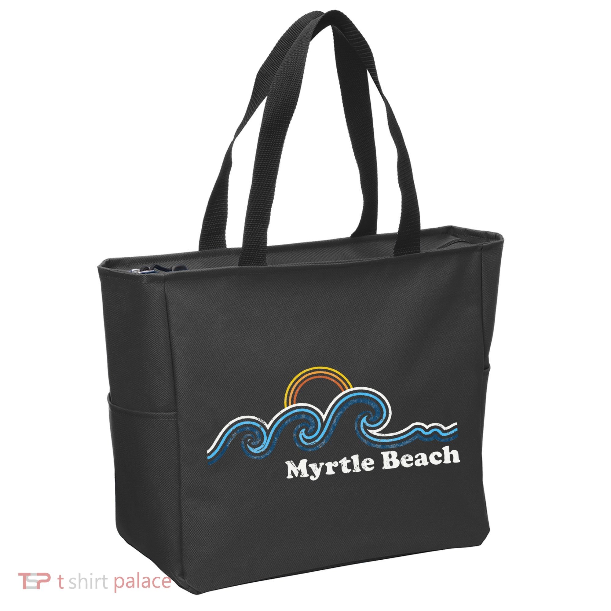 Myrtle Beach South Carolina Sc Sufing Waves Sunset Tote Bag