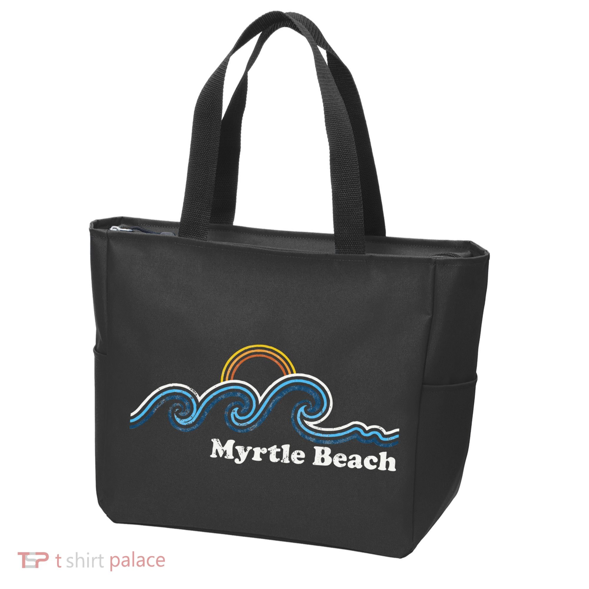 Myrtle Beach South Carolina Sc Sufing Waves Sunset Tote Bag