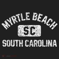 Myrtle Beach SC Gym Style Distressed White Print Tumbler thumb 3