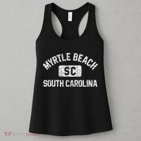 Myrtle Beach SC Gym Style Distressed White Print Women's Tank Top thumb 3