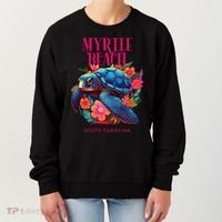 Myrtle Beach South Carolina Floral Beach Turtle Souvenir Women's Sweatshirt thumb 0