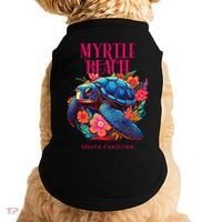 Myrtle Beach South Carolina Floral Beach Turtle Souvenir Doggie Tank thumb 0