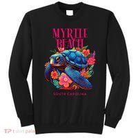 Myrtle Beach South Carolina Floral Beach Turtle Souvenir Sweatshirt thumb 0
