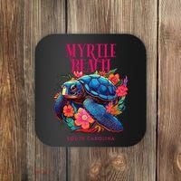 Myrtle Beach South Carolina Floral Beach Turtle Souvenir Coaster thumb 0