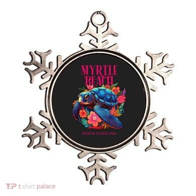 Myrtle Beach South Carolina Floral Beach Turtle Souvenir Ornament