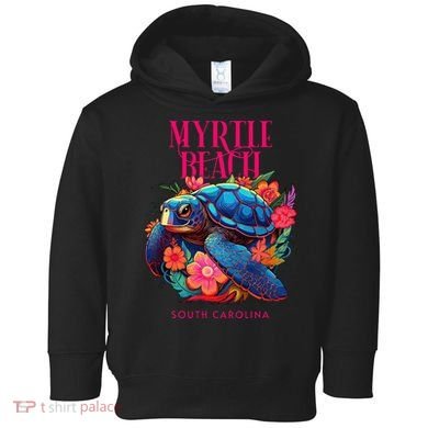 Myrtle Beach South Carolina Floral Beach Turtle Souvenir Toddler Hoodie