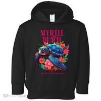 Myrtle Beach South Carolina Floral Beach Turtle Souvenir Toddler Hoodie thumb 0