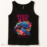 Myrtle Beach South Carolina Floral Beach Turtle Souvenir Tank Top thumb 2