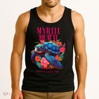 Myrtle Beach South Carolina Floral Beach Turtle Souvenir Tank Top thumb 3