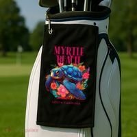 Myrtle Beach South Carolina Floral Beach Turtle Souvenir Golf Towel thumb 2