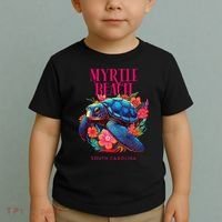 Myrtle Beach South Carolina Floral Beach Turtle Souvenir Toddler T-Shirt thumb 2