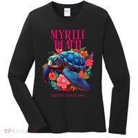 Myrtle Beach South Carolina Floral Beach Turtle Souvenir Women's Long Sleeve Shirt thumb 0