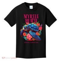 Myrtle Beach South Carolina Floral Beach Turtle Souvenir Kids T-Shirt thumb 0