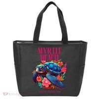 Myrtle Beach South Carolina Floral Beach Turtle Souvenir Tote Bag thumb 0