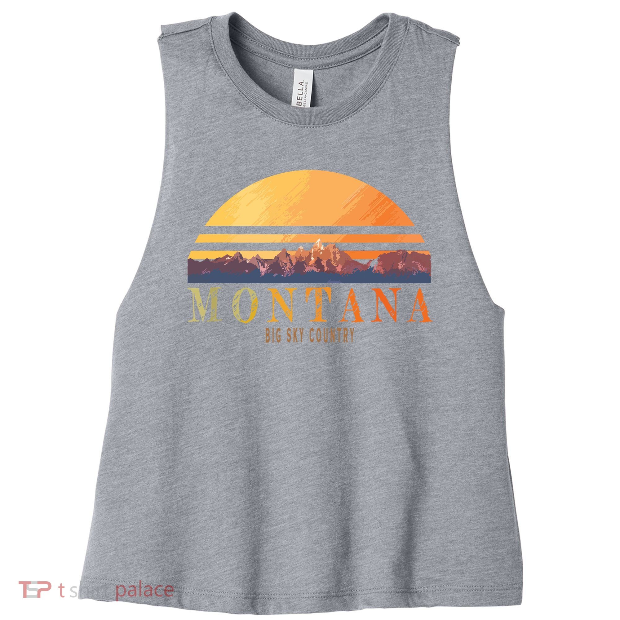 Montana Big Sky Country Women's Racerback Cropped Tank