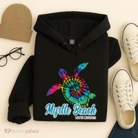 Myrtle Beach Souvenirs Tie Dye Save Sea Turtle S Carolina Hoodie thumb 4