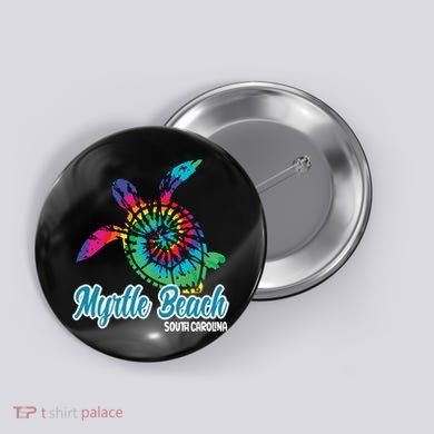 Myrtle Beach Souvenirs Tie Dye Save Sea Turtle S Carolina Button
