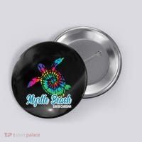 Myrtle Beach Souvenirs Tie Dye Save Sea Turtle S Carolina Button thumb 0
