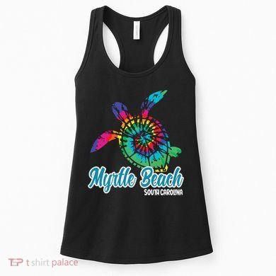 Myrtle Beach Souvenirs Tie Dye Save Sea Turtle S Carolina Women's Tank Top