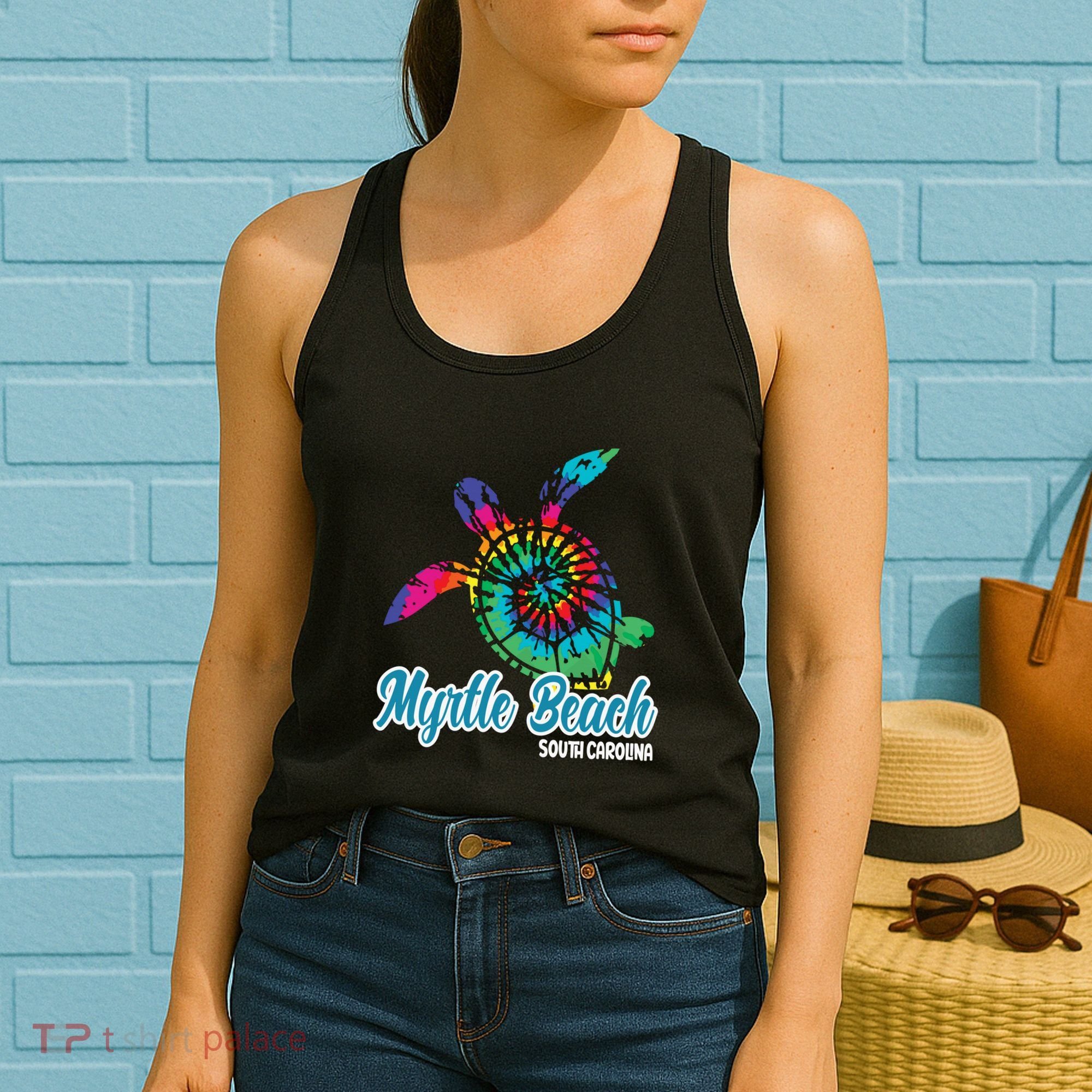 Myrtle Beach Souvenirs Tie Dye Save Sea Turtle S Carolina Women's Tank Top