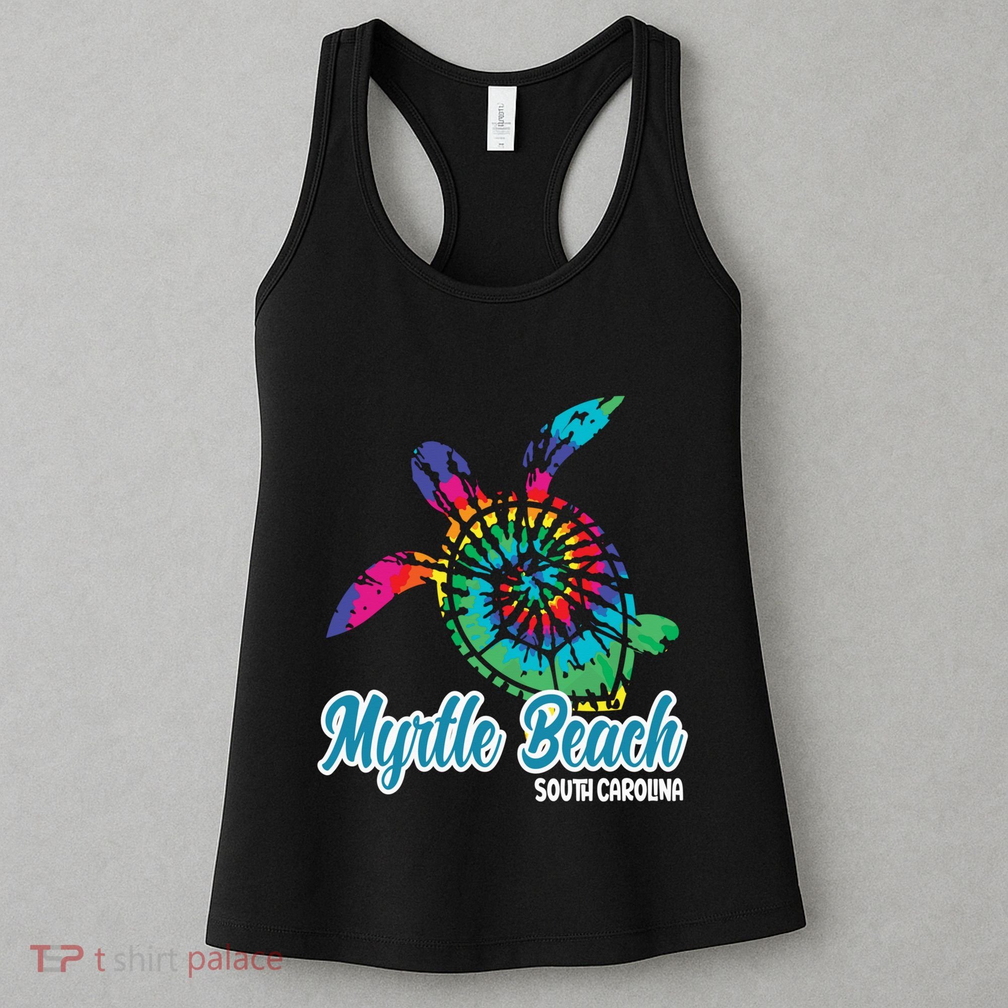 Myrtle Beach Souvenirs Tie Dye Save Sea Turtle S Carolina Women's Tank Top