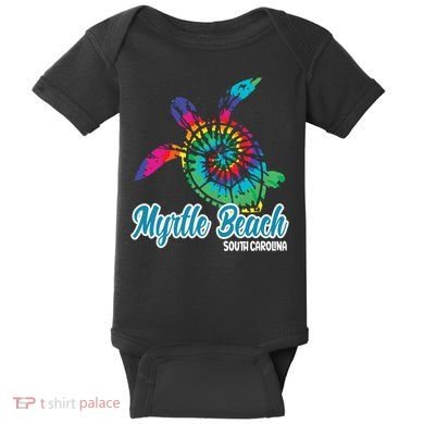 Myrtle Beach Souvenirs Tie Dye Save Sea Turtle S Carolina Baby Bodysuit