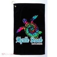 Myrtle Beach Souvenirs Tie Dye Save Sea Turtle S Carolina Golf Towel thumb 0