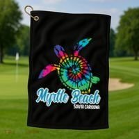 Myrtle Beach Souvenirs Tie Dye Save Sea Turtle S Carolina Golf Towel thumb 1